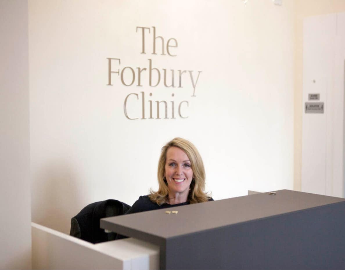 The receiptionist at The Forbury Clinic