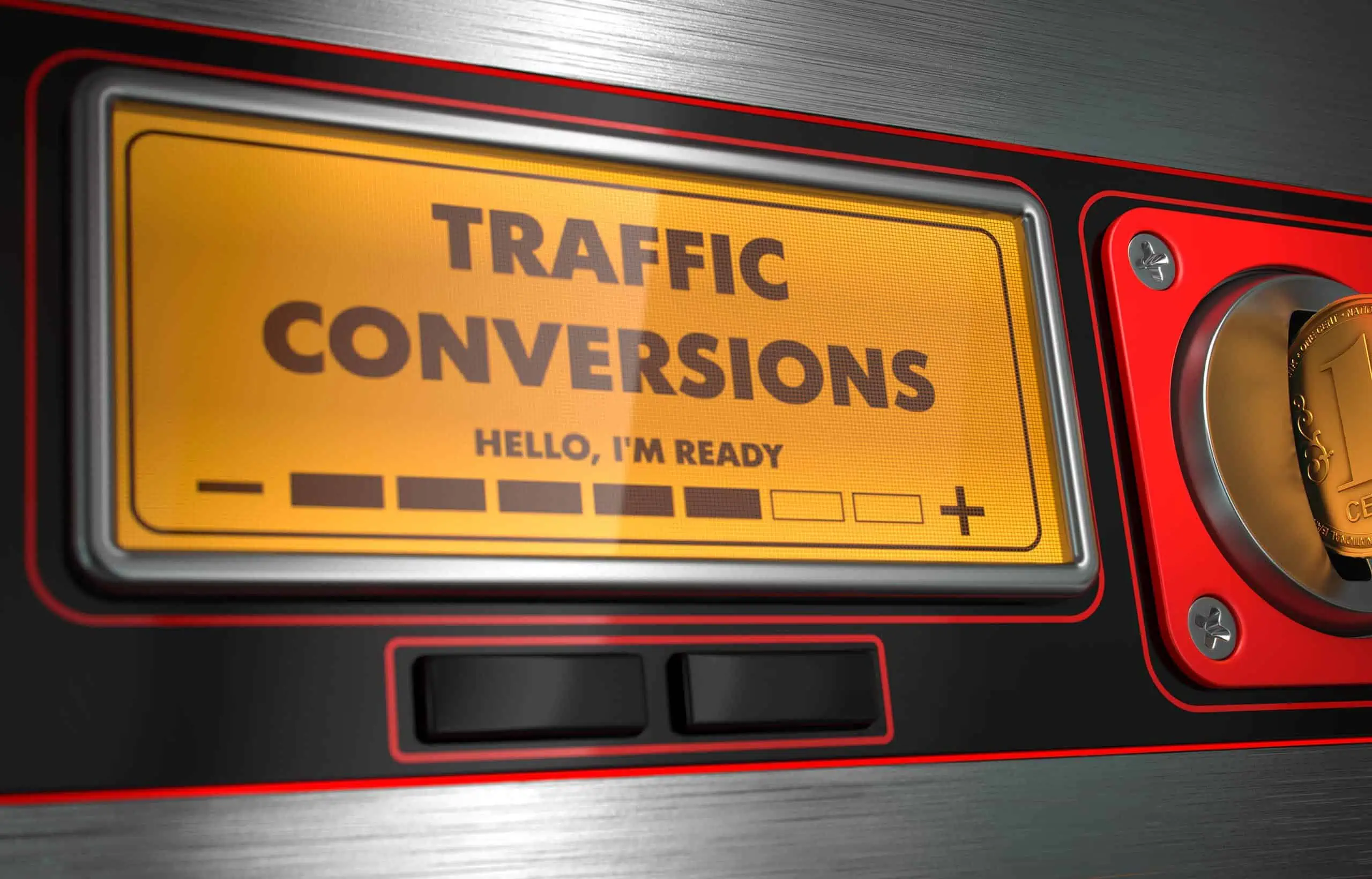 A graphic containing the text Traffic Conversions above the text Hello, I'm Ready