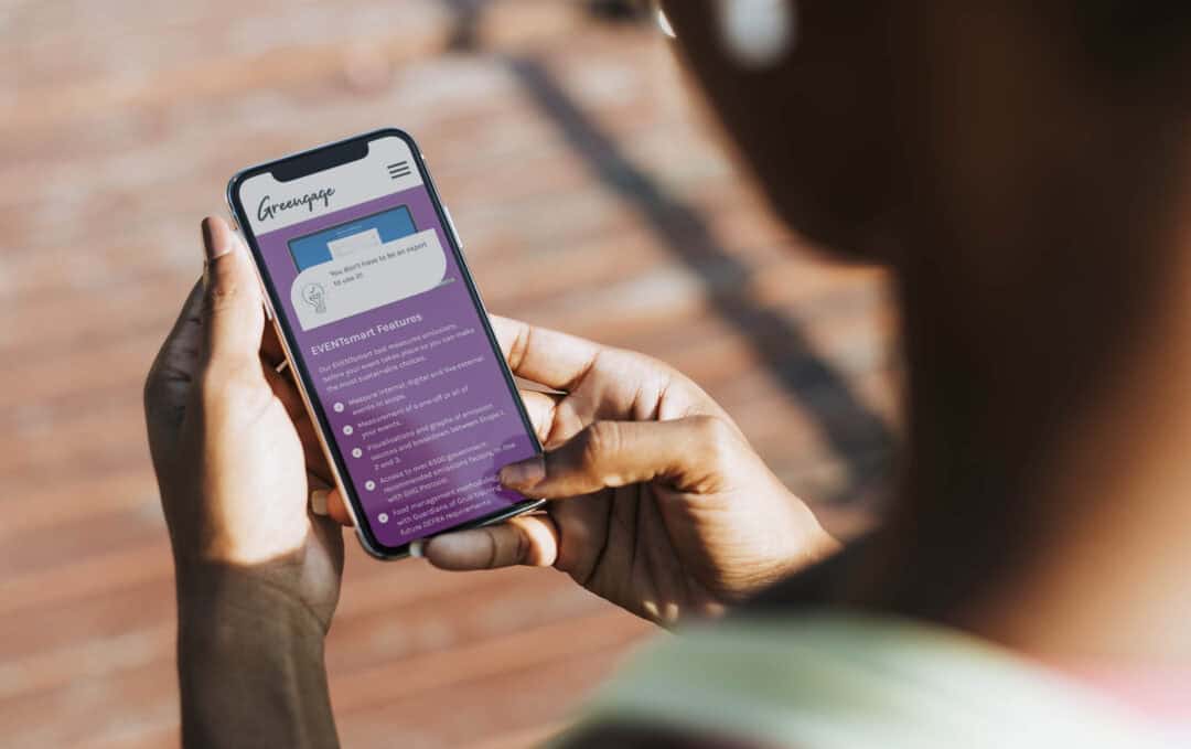 A smartphone displaying the Greengage website