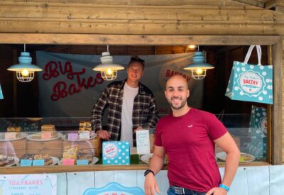 E-Innovate's Fabio standing in front of a Big Bakes Bakery popup