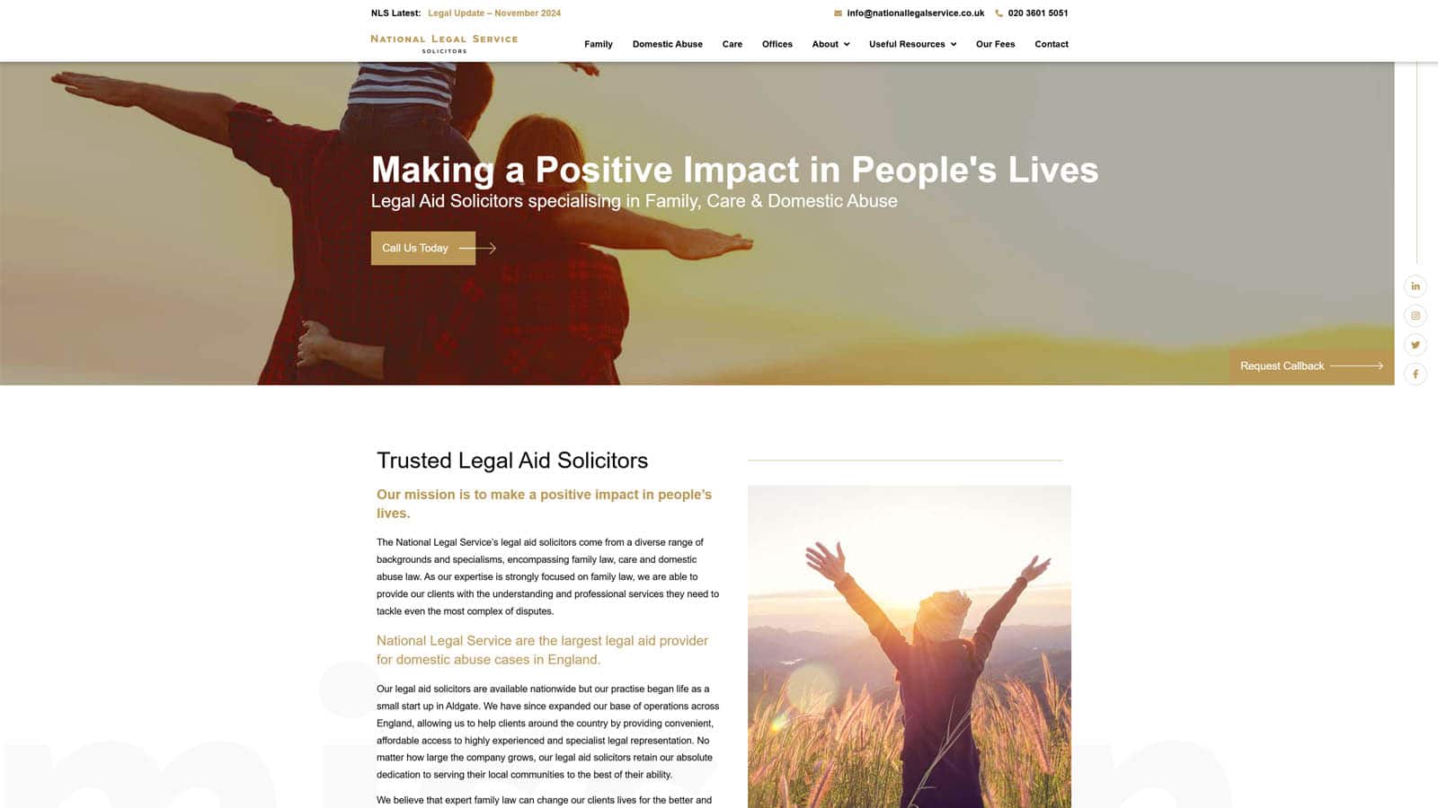 The National Legal Service homepage